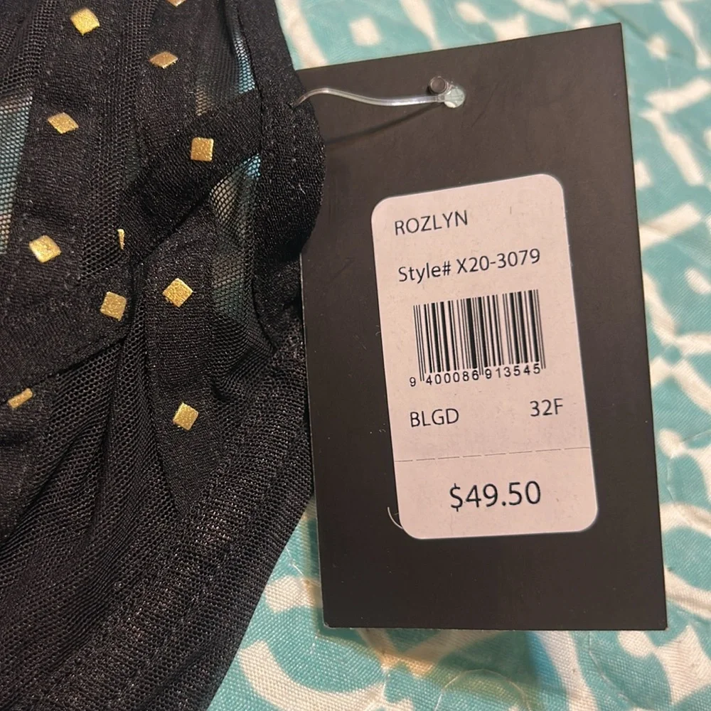 Fredericks of Hollywood Rozlyn Black Sheer Studded Bra